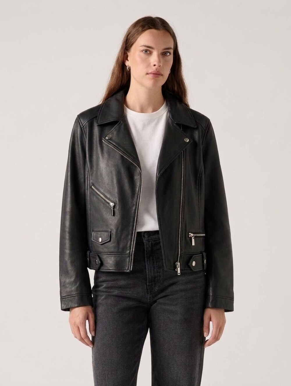 Classic Black Leather Biker Jacket